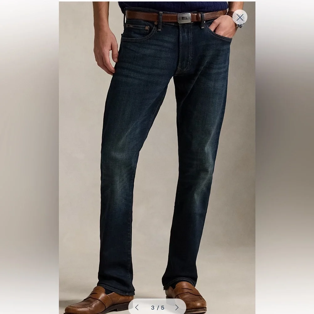 Polo Ralph Lauren Mens 38 Varick Slim Straight Denim Jeans